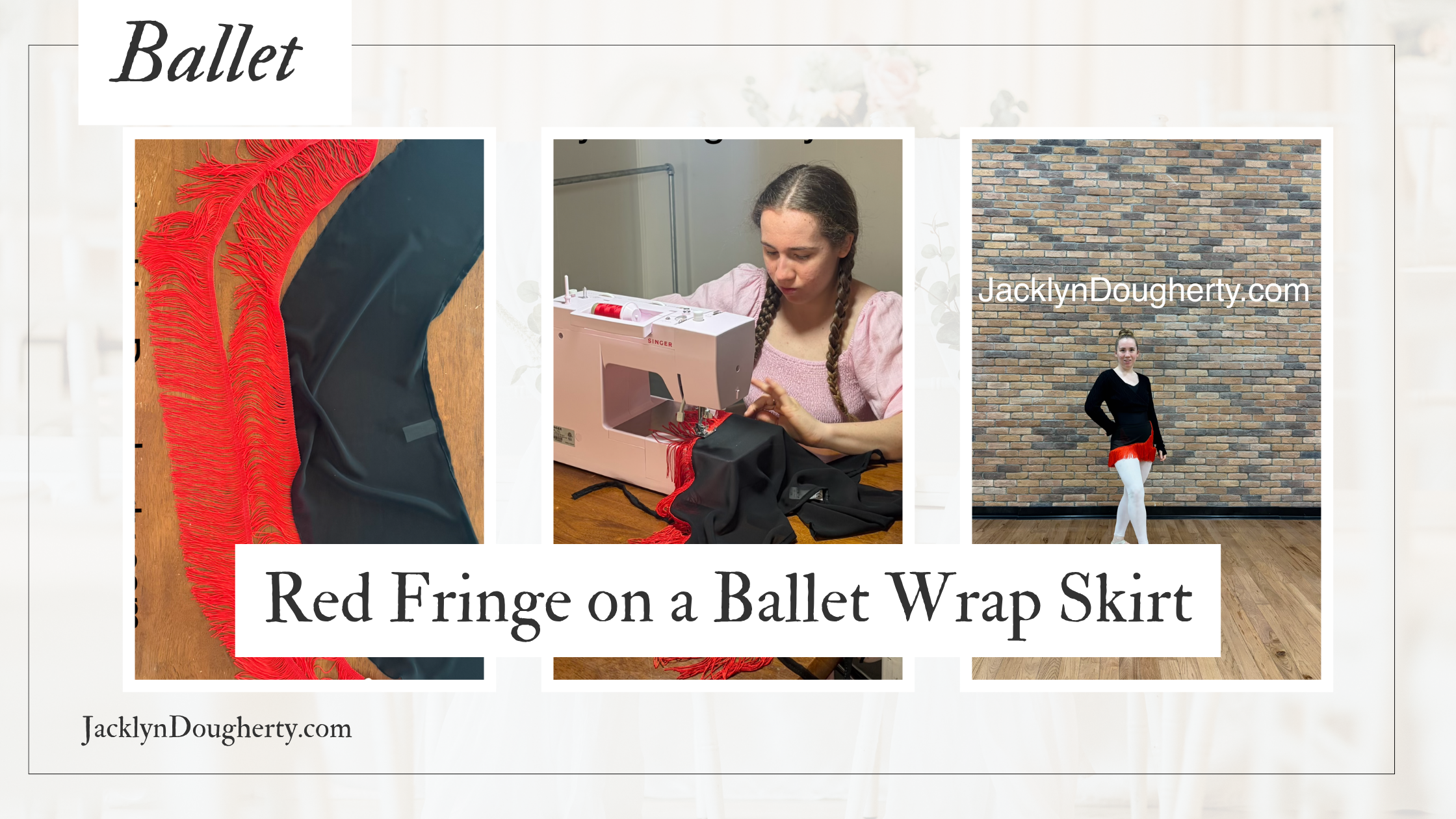 Red Fringe on a Ballet Wrap Skirt